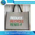 eco-friendly folding reusable jute tote shopping bag with logo                        
                                                Quality Choice